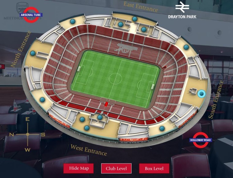 vFloorplan 3D Stadium - Club and Box Levels